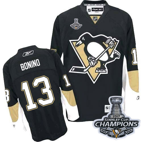 Penguins #13 Nick Bonino Black Home Stanley Cup Finals Champions Stitched NHL Jersey